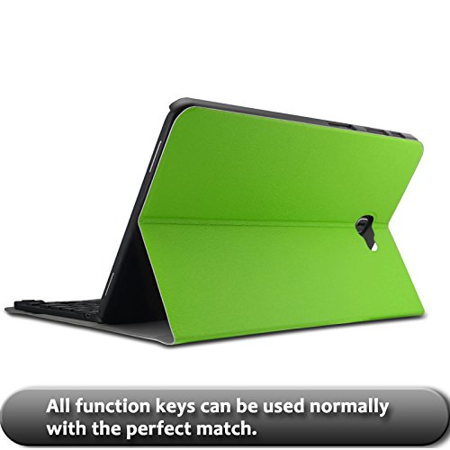 Infiland Samsung Galaxy Tab A 10.1 Slim Bluetooth Tastatur Hülle- Ultradünn leicht SmartShell Ständer Schutzhülle mit magnetisch abnehmbar drahtloser Bluetooth Tastatur für Samsung Galaxy Tab A 10.1 Zoll Wi-Fi/ LTE (2016) SM-T580N/SM-T585N Tablet-PC(QWERTZ Tastatur,Grün) - 5