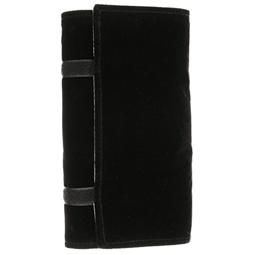 Generic Samt Schmuckrolle Damen Schmuck Uhren Kette Ohringe Aufbewahrung - Schwarz, Grau Uhren, 55 x 82 cm