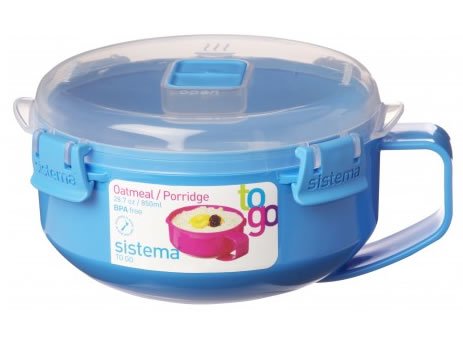 Sistema Mikrowellen-Haferbrei Töpfchen für unterwegs, 850 ml , Blau