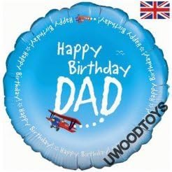 Eleganza 228830 Happy Birthday Dad Balloon (Dispatched Flat Packed)