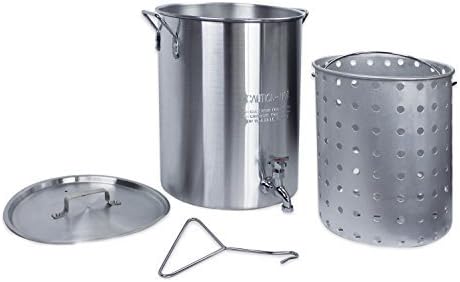 Chard ASPS-30BB Aluminum Stock Pot with Spigot, Basket &amp; Lid, 30 quart, Silver by Chard