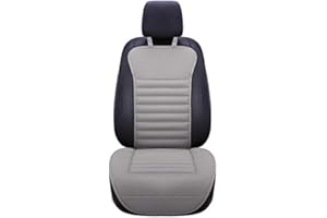 HONCENMAX Car Front Seat Cover Cushion - Breathable Non-Slip Backrest Pad - Universal Fit for Most Vehicles - Gray