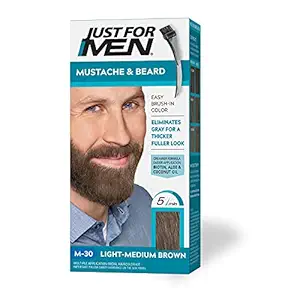 Just For Men Mustache & Beard Brush-In Color Gel Light-Medium Brown M30