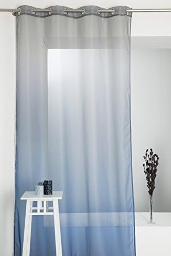 Single Lined Sheer Curtain Panel Pair with Gradient Colors 55.1" x 96.5" Drop Blue