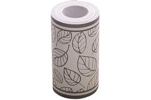 Darwery Gray Leaves PVC Self Adhesive Wallpaper Stick Wall Borders Waterproof Stickers for Bathroom Kitchen 10 Meters