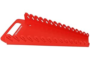 MichaelPro MP014033 15-Piece Spanner Organizer with Handle, Red, Non-Magnetic
