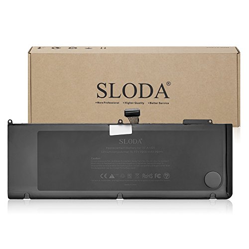 SLODA Laptop Ersatz Akku für Apple MacBook Pro 15″ A1321 A1286 (Mitte 2009 bis Mitte 2010 Version) Kompatibel für 15 Zoll Macbook Pro 5,3 Macbook Pro 5,4 Macbook Pro 6,2 Notebook Ersatz Batterie [Li-Polymer 10.95V 6000mAh] - 5