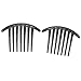 2Pcs Women Girls Black Plastic Side Clip Hair Comb Slide Headwear Accessory