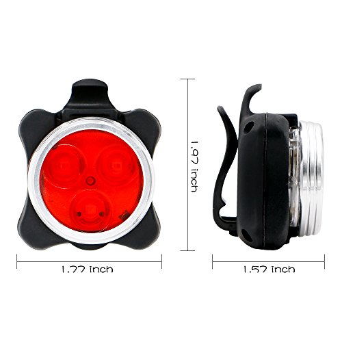 Wiederaufladbare LED Fahrradlampe,Yica LED Frontlicht und Rücklicht für Radfahren, 350lm ,4 Licht-Modi ,Frontlicht und Rücklicht Fahrradlampe Set - 3