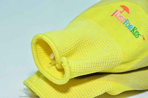 G & F 2040 G justforkids Premium MICROFOAM Textur Beschichtung Kids All Purpose Handschuhe, gelb/grün - 5