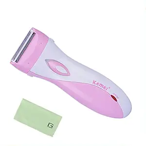 Kemei Cordless Rechargeable Hair Removal Shaver For Women - Pink