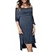 Produktbild WWricotta Womens Off Shouder Long Sleeve Dress Roll Neck Jumper Dress (Blau,XXXL)