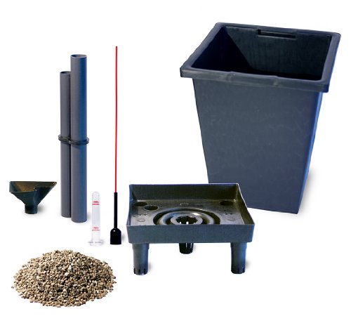 GARTENFREUDE Innovativer Blumenkübeleinsatz mit Bewässerungsset und Wasserstandsanzeige 26 x 26 x 30 cm, schwarz - 3