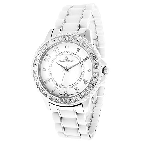 Stella Maris Damen-Armbanduhr Wei Analog Quarz Premium Keramik Diamanten - STM13G440 Stella Maris Damen-Armbanduhr Wei Analog Quarz Premium Keramik Diamanten - STM13G440