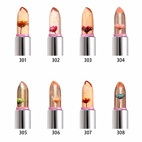 Jelly Lippenstift, LuckyFine Blume Jelly Farbwechsel Lippenstift Farbe Wechselnden Lippenstift Wasserdicht Temperaturwechsel Farbwechsel 8 Farben #03 - 7