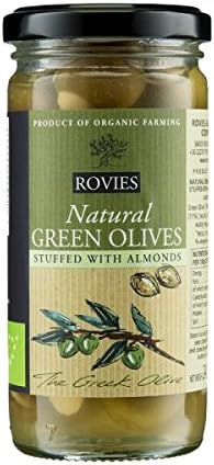 ORGANIC GREEK GREEN OLIVES STUFFED WITH ALMONDS 240g