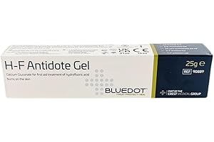 AAKSH 555 HYDROFLUORIC Acid Burn [ H-F Antidote GEL-25G Tube] Calcium GLUCONATE, Emergency Burn Gel, Frist AID Rapid Treatment and SOOTHES & Cools, CUTS, Scratches,Burns SCALDS, Sunburn