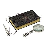 CARACTERÍSTICAS: Esculpido artísticamente, este juego viene con un estante para libros diseñado en forma de un antiguo tomo con motivos florales. Equipado con un poder de aumento de 3X, es liviano y tiene un tamaño perfecto que le permite leer múltiples palabras de una sola vez. El abridor de letras liviano corta cuidadosamente las letras.