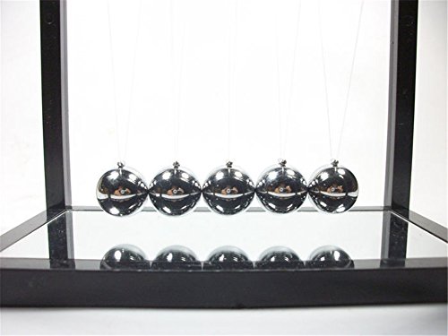 PROW® Newton Berceau with Mirror Métal Pendule la balle Balançoire Amusement Jouets d'enseignement créatif (Noir)