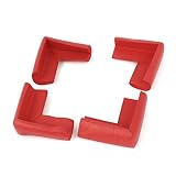  Los escritorios de mesa rinconera de espuma protector de la cubierta del amortiguador de 4 PC Rojo