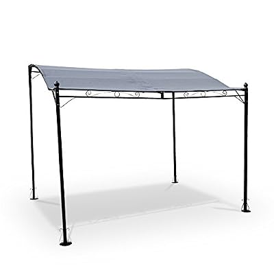Alice's Garden - Pergola 3 x 2,5m - Lugdunum - Toile grise - Pergola murale idéale pour votre terrasse