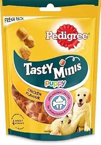 Pedigree Tasty Minis Puppy Dog Treat, Chicken Flavour - 125gm(Pack of 4)