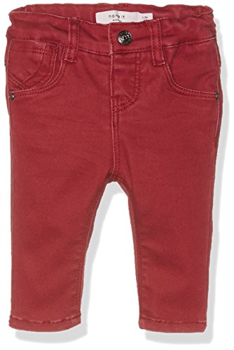 NAME IT Baby Girls NITBELLE REG/SLIM COL DNM PANT MZNB GER Trouser, Red (Tibetan Red), 74