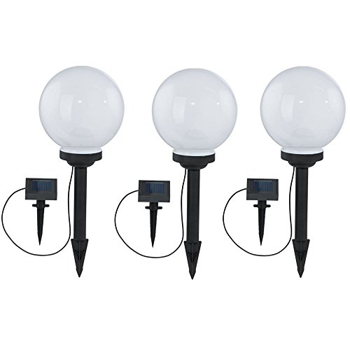 3er Set LED Solar Leuchten Kugel weiß Libellen rotierend Beleuchtungen Außen Steck Lampen Strahler - 2