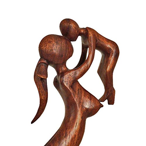 Holz Figur Skulptur Abstrakt Holzfigur Statue Afrika Asia Handarbeit Deko Mutter Größe 15 cm - 3