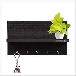 Furniture Cafe MDF Wall Mounted Key Hanger Wall Shelf/Shelves Rack for Home/Office Decor