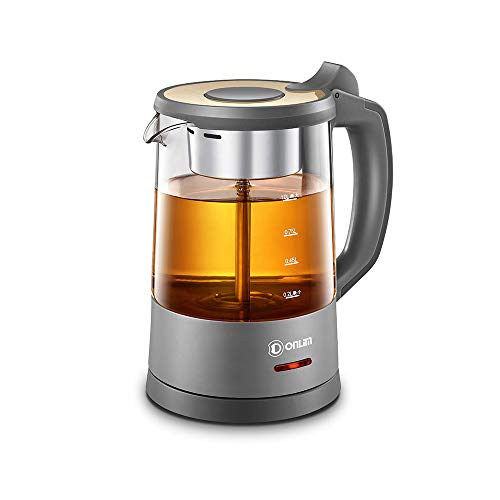 Electric Kettle, Glass teapot with Infuser, 600w Automatic Shutdown and Boiling Drying Protection, no BPC Borosilicate hydrochloric Acid Material,Black