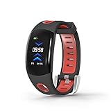 DJym Fitness Tracker, Color Screen Activity Tracker Fitness Watch mit Heart Rate Monitor, Waterproof IP68 Waterproof Pedometer Step Counter Watch for Women Men,Red