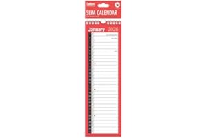 KAM LABELZ 2026 Slim Calendar Spiral Bound Wall Hanging Planner/Organiser| Large Red and Black | For Home Business Office School| With 2026 Notable Dates & Forward Planner 2027 (Slim Calendar)