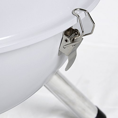 Nexos YG00263_G Mini Grill Kugelgrill Holzkohlegrill für Garten Terrasse Camping Festival Picknick BBQ Barbecue Ø 30 cm grün - 3