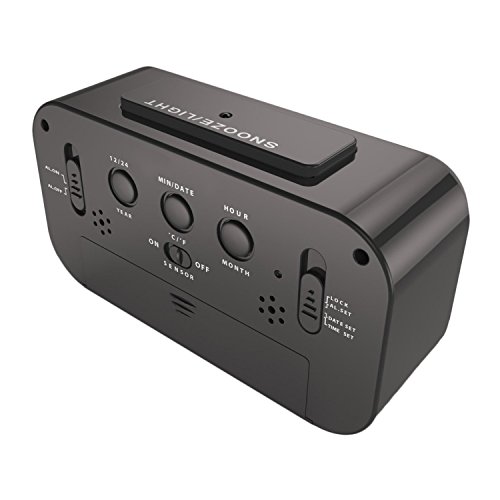 Kosee 5,3″ LED Digitaluhr Wecker Beleuchtung Digitalwecker Reisewecker mit Datum und Temperatur Anzeige, Schlummertaste, Sensorlicht und Nachtlicht – Schwarz - 4