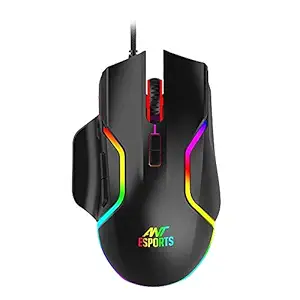 (Renewed) Ant Esports GM320 Optical Gaming Mouse RGB, 8 Programmable Buttons, 7200 DPI Adjustable, Comfortable Grip Ergonomic Wired Gaming Mice