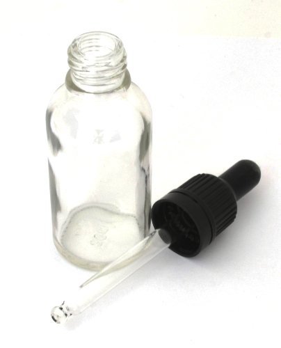 Bee Beautiful 30ml Clear Glass Bottle with Clear Glass Pipette (10 X 30ml Bottles)