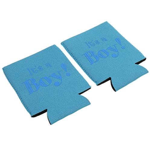 MagiDeal 2Stück Neopren Multikühler, Dosenkühler, Getränkekühler - Its a Boy Blau, 13x 10cm