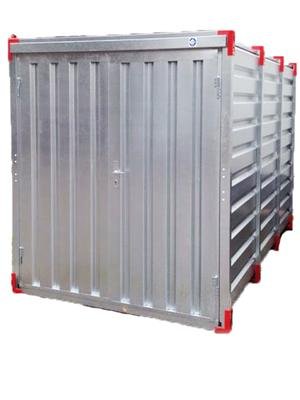 Conteneur en tôle d'acier pour chantier, garage, entrepôt - Dimensions extérieures (L x l x H) 3000 x 2200 x 2200 mm