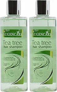 Nugencare Tea Tree Scalp Care Dandruff Removal Treatment Shampoo, Gently Cleanses Dandruff & Flakes, Enriched with Tea Tree oil, for reducing itching, irritation & dryness of scalp (Pack of 2)
