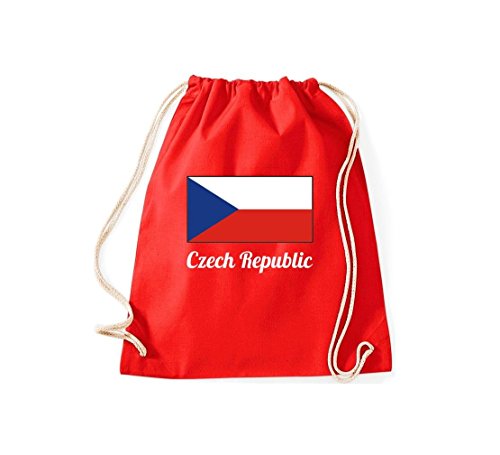 ShirtInStyle Gym Sack Turnbeutel Ländersack Czech Republic Tschechien Farbe Rot
