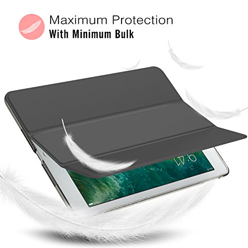 MoKo Hülle für Neu iPad 9.7 Zoll 2017 – PU Leder Tasche Schutzhülle Schale Smart Case mit Translucent Rücken Deckel, mit Auto Schlaf / Wach Funktion und Stanfunktion für New Apple iPad 9.7″ IOS 10 Retina Display Tablet, Space Grau - 8