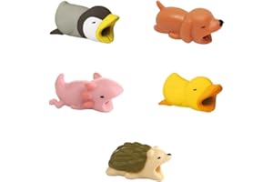 HOTMNTY Universal Cute Animal Cellulare Data Line Protector, Creative Charger Cable Saver, Previene la rottura del cavo, Adatto per la maggior parte delle linee di dati del telefono cellulare (5PCS 2)