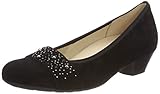 Gepolsterte Lederdecksohle Gabor Shoes Damen Comfort Basic Pumps, Schwarz (Deko), 42 EU