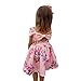 Produktbild JERFER Kleinkind Kinder Baby Mädchen Hohle Zurück Blumendruck Bowknot Prinzessin Party Pageant Outfit 2-6 T/Jahre alt (Rosa, 5T)