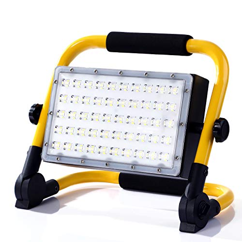 ALFLASH 50W 2100 Lumen ha condotto la luce del lavoro ricaricabile del proiettore senza cordone luce di inondazione portatile IP65 ha impermeabile la lampada esterna di lavoro a mano di emergenza