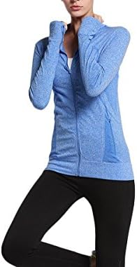 Thriving Prosperous Women's Running Long Sleeve Sweatshirt With Zip Neck For Sport Yoga Jogging