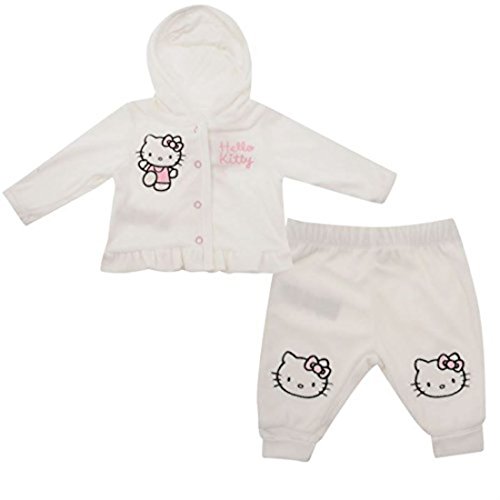 Hello Kitty Kids Tracksuit Baby Girls Lightweight Comfortable Fit 2 Piece Set White 18-24 Mnth