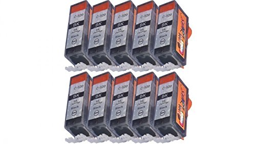 Start - 10 Compatible Chip Cartridges equivalent to Canon PGI-520 Black Start - 10 Compatible Chip Cartridges equivalent to Canon PGI-520 Black