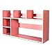 Produktbild DULPLAY Schreibtisch Verstellbar Bücherschrank, Moderne Für Kinder Offene Regale Holz Storage Organizer Regal-Display Rack Für datensätze & bücher -Rosa 80x20x46cm(31x8x18inch)